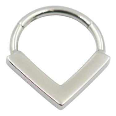 Imagem de Piercing Argola Click Triangulo Liso Titânio Antialérgico - Clube Rosa