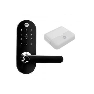 Imagem de Combo Fechadura Digital Yale Ymc 420w Cor Preto Aço Inoxidável 