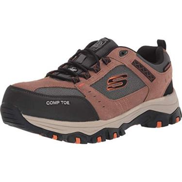 Imagem de Skechers Greetah Tênis de construção masculino, Marrom/preto, 10