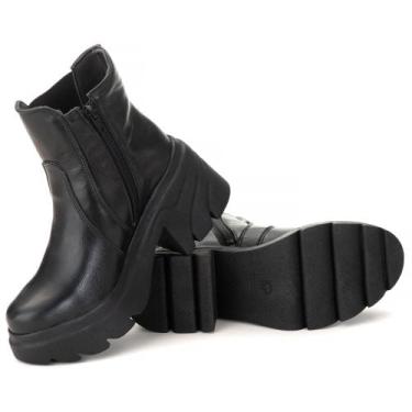 Imagem de Coturno Feminino Chelsea Com Fivela Em Couro - PETTINARI, Preto, 38