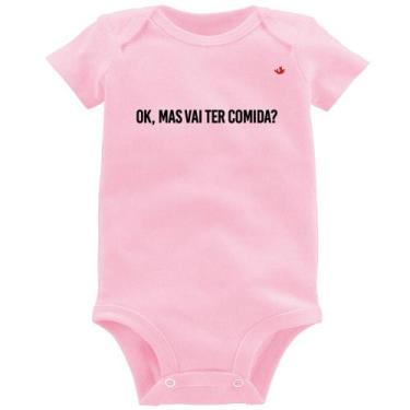 Imagem de Body Bebê Ok, mas vai ter comida - Foca na Moda, Rosa bebê, GG
