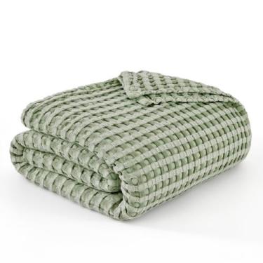 Imagem de Cobertor Queen Bedsure em Algodão Waffle - Verde - Toque Fresco