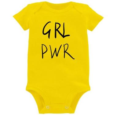Imagem de Body Bebê GRL PWR - Foca na Moda, Amarelo, GG
