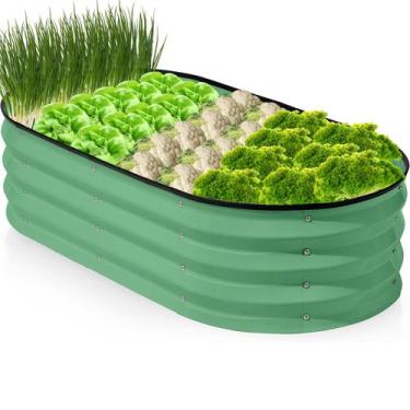 Imagem de Estrutura Metálica P/ Cultivo com Design Oval 200x60cm Verde - Montar 