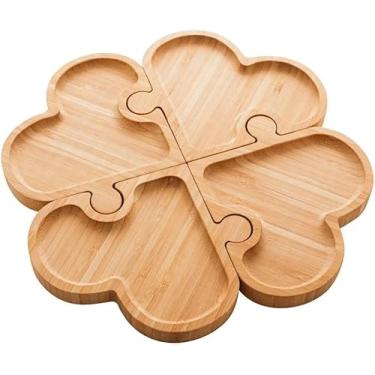 Imagem de Petisqueira quebra cabeça de Bambu natural para Decoração Mesa posta