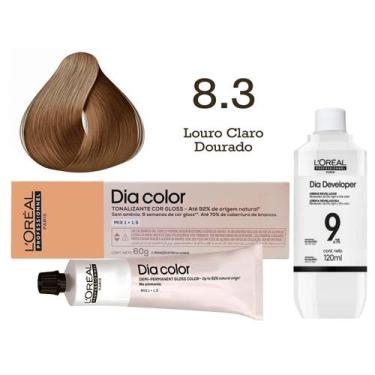 Imagem de Tonalizante Dia Color 8.3 Louro Claro Dourado + Emulsão Reveladora 9v 