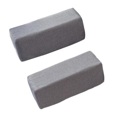 Imagem de KiBcsLic Almofadas de apoio de braço de cadeira de escritório 2pcs com amortecimento com argamas de linho de algodão lavável removível almofadas de braço de, Cinza Claro