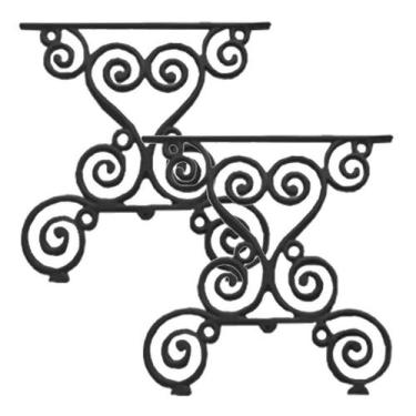 Imagem de Par Pé de Mesa Churrasqueira Ferro Fundido Base Mesa 75x73cm - FUNDIÇÃ