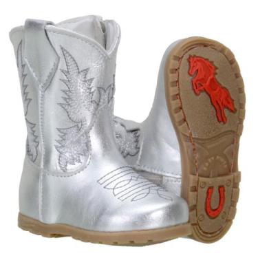 Imagem de Bota Texana Baby Country Em Couro Cor Prata - Marca: Capelli Boots, Pr