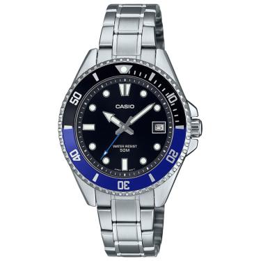Imagem de Relógio CASIO prata azul masculino MDV-10D-1A2VDF