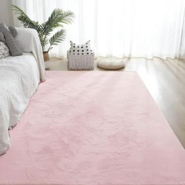 Imagem de Decoração para casa Tapete Sala de estar Tapetes macios e fofos de pelúcia Tapete para quarto infantil Tapete antiderrapante Cinza, rosa claro, 80x160cm 31x63 pol.
