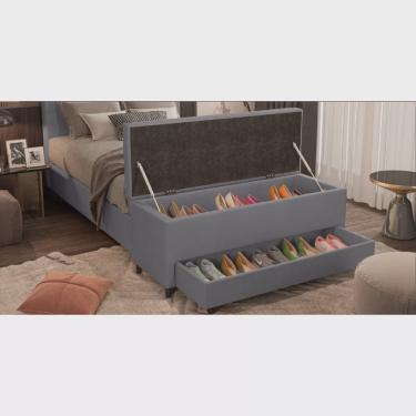 Imagem de Puff Baú Sapateira Queen 158x50x48cm Móveis Digital