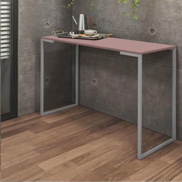 Imagem de Aparador Buffet 90cm Stan Industrial Office Cantinho do Café Ferro Cinza mdf Rose - Ahz Móveis