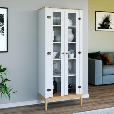 Imagem de Cristaleira - Colonial 750cm X 1800cm X 410cm 2 Portas Mel /