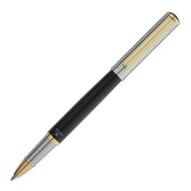 Imagem de Caneta Crown Personalizada Metal Regent Roller Preta E Prata