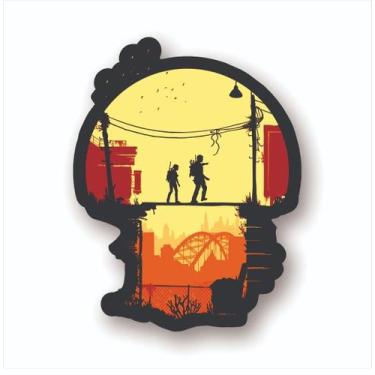 Imagem de Adesivo Sticker Vinil Impermeável The Last of Us Joel e Ellie Ponte - 