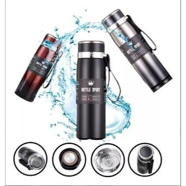 Imagem de Garrafa 600ml ou 1000ml Inox Térmica Com Infusor, De Água Café, Com Al