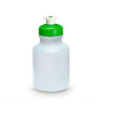 Imagem de Squeeze Plástico Branco Com Tampa Verde - 300Ml- Kit 100Un