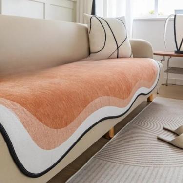 Imagem de Almofada de sofá de tecido para sala de estar, formato especial, capa antiderrapante para sofá em formato de L, capa protetora para assento de toalha, A5, 70x70cm, 1 peça A