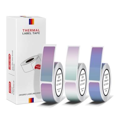 Imagem de ORGBRO Fita adesiva X1, papel de impressão de etiqueta térmica genuíno 0,47" × 1,144.8 cm (12 × 40 mm), substituição de fita de etiquetagem de escritório laminada padrão, 160 fitas/rolo, 3 rolos,