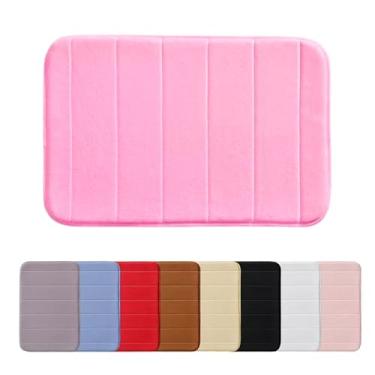 Imagem de Tapete Para Banheiro Antiderrapante Tapete Absorve agua Tapete de Decoração Macio Com Relevo Microfibra Sala Quarto Cozinha Banheiro Home Design Super Soft Magico Absorvente 60x40cm (Rosa)