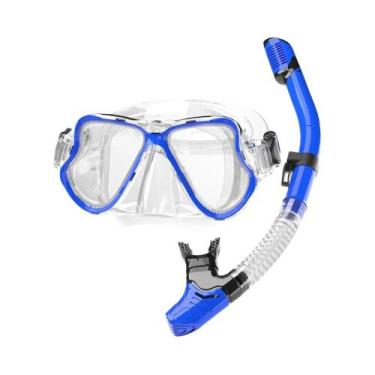 Imagem de Máscara de Snorkel Seca com Óculos de Mergulho - Ajustável, Antiembaça