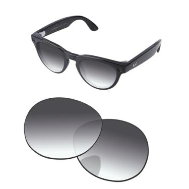 Imagem de PapaViva Lentes de substituição compatíveis com Ray-Ban Meta Headliner RW4009 50 mm Óculos de sol cinza gradiente não polarizado