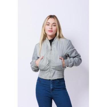 Imagem de Corta Vento Feminino Cinza Claro Alta Qualidade Moda Feminina - Alik S