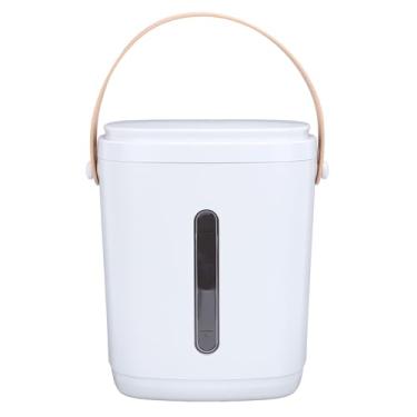 Imagem de Lixeira de Armazenamento de Arroz a Vácuo, Alça Portátil 8L Grande Capacidade Vácuo Inteligente Vedação Arroz Selado Com Contêiner Armazenamento à Prova Umidade Com Copo Medidor (Branco)
