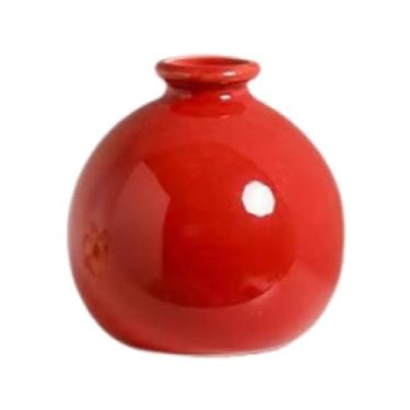Imagem de Wswqop Vaso de flores, vaso de plantas, prateleira de cozinha, mesa, de flores, presente, escritório em casa, mini mesa, peça central, arranjo floral, Vermelho