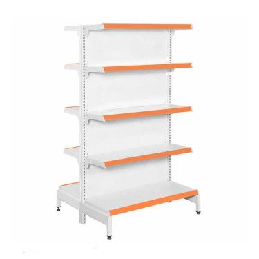 Imagem de Gôndola Prateleira Para Supermercado 5 Níveis 40x30 New Plus 1,70 Central Inicial pe Laranja - sa Gôndolas