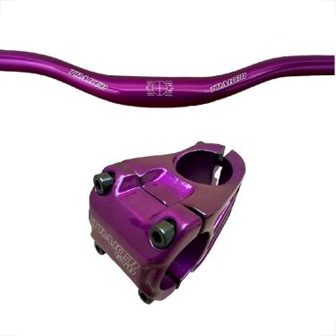 Imagem de  Kit Guidão e Mesa 31.8mm Gtu Falcon Roxo Lilas mtb Bicicleta montadinha motorizada dh free ride