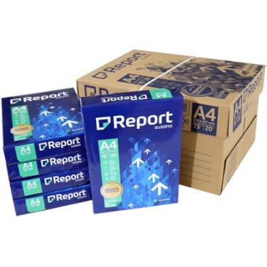 Imagem de Report Premium, Papel Sulfite A4 Branco, 75g/m², 500 Folhas por Resma, Kit com 10 Resmas, 210 x 297mm