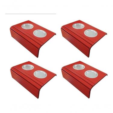 Imagem de Kit 04 Esteira Laqueada Sofá Vermelho