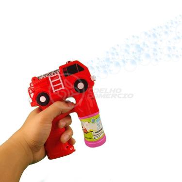 Imagem de Caminhão Bombeiro Bolhudo Bolhas Sabão Infantil Vermelho