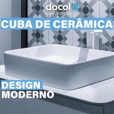 Imagem de Cuba Pia De Apoio Para Banheiro Em Cerâmica Branca Brilhante - Docol