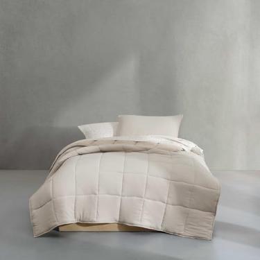 Imagem de Calvin Klein - Conjunto de edredom de bônus Twin/Twin GG, roupa de cama reversível com lençóis de cama combinando, fronha e fronha, essenciais para dormitório (bege)