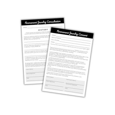 Imagem de Consentimento e consulta permanente de joias, pacote com 30 unidades, 10 x 15 cm, instruções de cuidados para aplicação de clientes, placa de isenção de cabine de artesanato