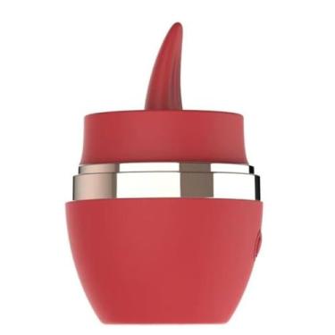 Imagem de Vibrador 10 Modos De Vibrações Brinquedo Erótico com Língua Estimuladora Prazer Intenso [VERMELHO]