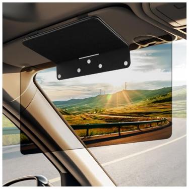 Imagem de ZDDGNN Viseira de sol para carro, extensor de viseira polarizada para carro, extensor de viseira ajustável UV400 atualizado, bloqueador solar antirreflexo para condução segura, proteção UV, luz
