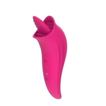 Imagem de Estimulador De Clitóris Língua Com 8 Modos De Vibrações Brinquedo Erótico Vibrador Oral Anatômico [PINK]