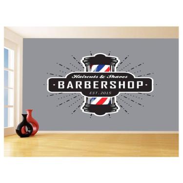 Imagem de Papel De Parede 3D Barbearia Barber Shop Logo 3,5M Brb23