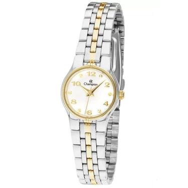 Imagem de Relógio Champion Feminino Dourado Prata Pequeno Ch25141b