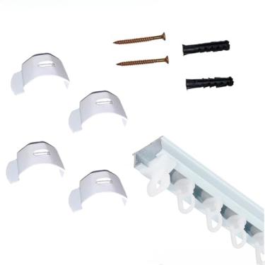 Imagem de Trilho Alumínio 2,20m Simples Cortina Branco Cortineiro 2 pçs 1,10m(Branco)