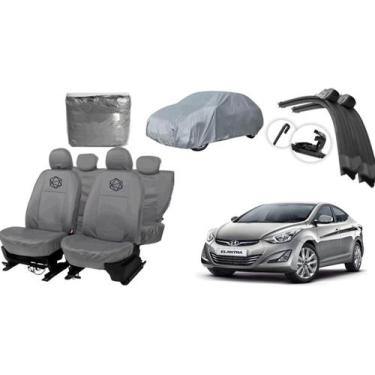 Imagem de Conjunto capa couro Elantra + brinde limpador parabrisa - iron tech