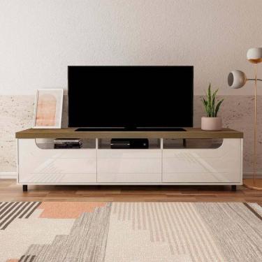 Imagem de Rack Para Até 75 Polegadas 200cm 2 Portas 1 Gaveta Multimóveis Cr45325 Pinho/off White Pinho/off White