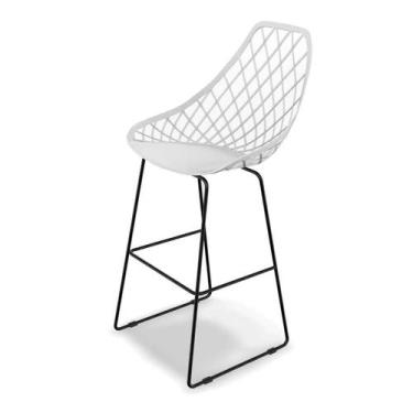 Imagem de Banqueta Kaila Branca e Preta - Mobly