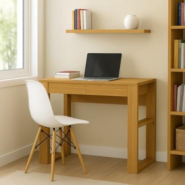 Imagem de Escrivaninha Office Premium 100% Mdf Escritório 2 Gavetas Cor Carvalho Oro (Carvalho Oro)