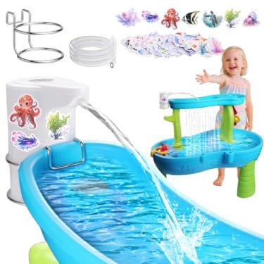 Imagem de Vodolo Bomba de mesa de água de fluxo contínuo, sem fio, infantil, alimentado por bateria, para uso externo, instalação sem orifícios, bomba elétrica recarregável, acessórios para mesa d'água