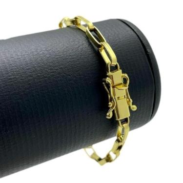 Imagem de Pulseira Tijolinho 6Mm Banhado A Ouro 18K Masculina
